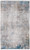 3' X 5' Ivory Gray and Blue Abstract Power Loom Area Rug With Fringe