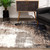 8' X 11' Ivory And Navy Retro Modern Area Rug