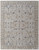 7' X 10' Gray Blue and Red Ikat Power Loom Worn Faded Area Rug With Fringe