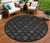 8' Charcoal And Black Round Trellis Indoor Outdoor Area Rug