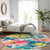 8' Blush And Pink Round Floral Washable Indoor Outdoor Area Rug