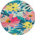 8' Blush And Pink Round Floral Washable Indoor Outdoor Area Rug