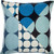 24" Blue And Ivory Geometric Cotton Throw Pillow Cover