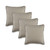 Set of Four 22" Gray Cotton Throw Pillow Covers