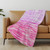 50" X 70" Pink And Ivory Striped Microfiber Plush Throw Blanket