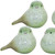 Set of Four 3" Green Resin Bird Figurine Tabletop Sculpture