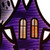 24" Black Orange And Purple Acrylic House Halloween Ghost Tabletop Sign with LED