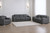 Three Piece Dark Gray Leather Six Person Seating Set