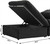80" Black Linen Blend Modular Loveseat With Storage Ottoman