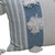 14" X 20" Cream and Blue Striped Cotton Blend Lumbar Throw Pillow With Pom-poms and Tassels