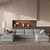160" Light Gray Linen Blend Modular Sofa With Ottomans Toss Pillows And Storage
