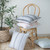 18" Gray And White Beach Chevron Cotton Throw Pillow Cover