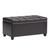 33" Dark Brown and Espresso Tufted Faux Leather and Solid Wood Upholstered Storage Bench With Flip Top