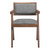 Set of Two Gray and Brown Upholstery Open Back Dining Arm Chairs