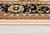 9' Black Tan And Brown Oriental Runner Rug