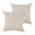 Set of Two 20" Beige And Brown Cotton Throw Pillows with Tufts