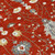 8' Red And Beige Round Oriental Washable Indoor Outdoor Area Rug