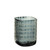 Set of Four Blue Abstract Glass Tabletop Hurricane Candle Holders