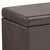54" Brown Faux Leather and Solid Wood Upholstered Distressed Storage Bench With Flip Top