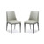 Set of Two Gray and Black Upholstered Faux Leather Dining Side Chairs