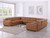 Chestnut Italian Leather Power Reclining U Shaped Eight Piece Corner Sectional With Console