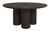 Seven Piece Dark Brown Round Solid Wood Dining Set with Six Chairs