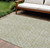 10' X 14' Sage And Ivory Abstract Washable Indoor Outdoor Area Rug