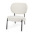 21" Cream and Black Boucle and Metal Lounge Chair