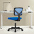 Black and Blue Adjustable Height Swivel Rolling Office Chair