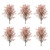 Set of Six 8" Pink And Green Artificial