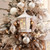 14" White Wood Tabletop Sculpture with LED