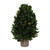 16" Green Artificial Boxwood Tree In Round Brown Pot