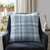 24" Blue And Indigo Check Cotton Blend Throw Pillow Cover