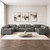 Battleship Gray Leather Power Reclining U Shaped Eight Piece Corner Sectional With Console