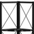 59" Black Metal and Wood Four Tier Corner Bookcase