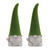 Set of Two Green Terracotta Standing Gnome Tabletop Sculpture