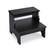 18" Dark Brown Solid and Manufactured Wood Footstool