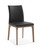 Set of Two Black and Brown Upholstered Faux Leather Dining Side Chairs