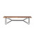 66" Brown and Black Distressed Live Edge Solid Wood Dining Bench