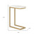 24" Glossy White and Gold Marble and Iron End Table