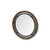 19" Black And Brown Metal And Solid Wood Round Geometric Framed Accent Mirror