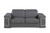 Three Piece Gray Genuine Leather Six Person Seating Set