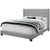 Gray Solid Wood And Tufted Linen Queen Bed Frame with Nailhead Trim