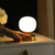 6" Gold Novelty USB Table Lamp With Globe Shade