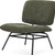 30" Green and Black Chenille and Metal Slipper Chair
