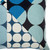 20" Blue And Ivory Geometric Cotton Throw Pillow Cover