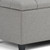 33" Gray and Espresso Tufted Faux Linen and Solid Wood Upholstered Storage Bench With Flip Top