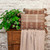 18" Beige and Brown Cotton Throw Pillow with Tassels