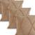 Set of Four 18" Tan Diamond Cotton Throw Pillows