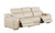 Three Piece Beige Leather Five Person Seating Set